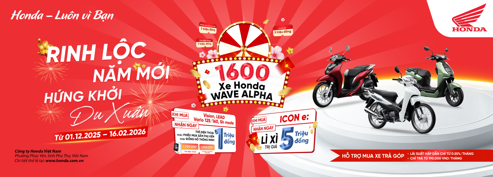 CHƯƠNG TRINH HONDA TẾT 1.12.2025 - 16.2.2026