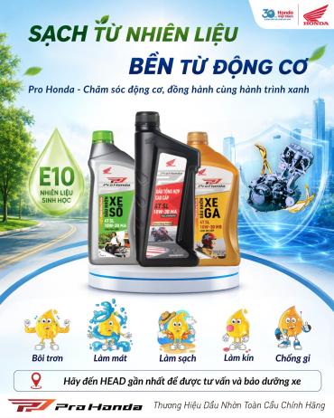 HEAD TÂN LONG VÂN | XE BỀN MÁY ÊM, VỮNG TAY LÁI CÙNG DẦU NHỚT PRO HONDA THÁNG 9.2026