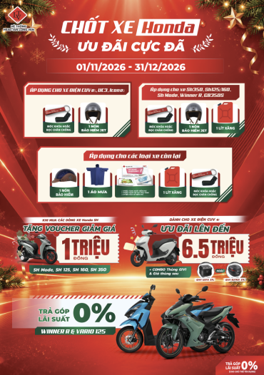 HEAD TÂN LONG VÂN |  CHỐT XE HONDA – ƯU ĐÃI CỰC ĐÃ THÁNG 11.2026 & THÁNG 12.2026