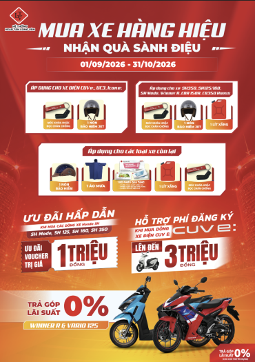 HEAD TÂN LONG VÂN |  SẮM XE HÀNG HIỆU - RINH QUÀ SÀNH ĐIỆU THÁNG 9 & 10.2026