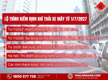 HEAD TÂN LONG VÂN | THÔNG BÁO MỚI NHẤT VỀ LỘ TRÌNH KIỂM ĐỊNH KHÍ THẢI XE MÁY (TỪ 01/07/2027) [CẬP NHẬT THÁNG 9/2026]